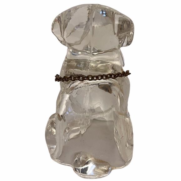 Vintage Federal Glass Company Puppy Dog Candy Container Clear Glass 1940s - Picture 4 of 5